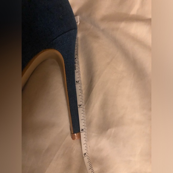 THIGH HIGH DISTRESSED DENIM HIGH HEEL BOOTS SIZE: 8.5 - Picture 8 of 8